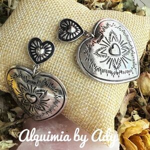 Ultra big statement silver earrings